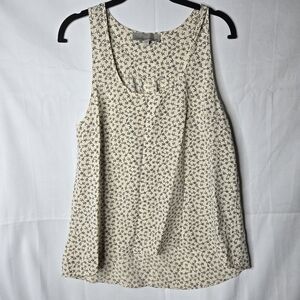 Small Current Affair Cream and Black Floral Sleeveless Blouse Work Office